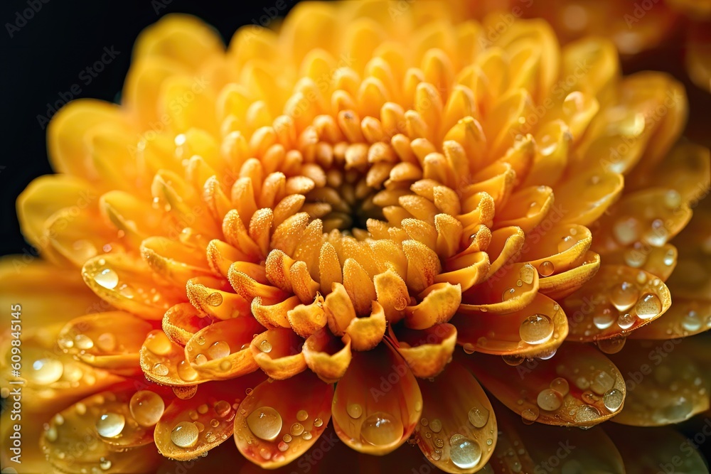 Portrait macro chrysanthemum flower with light exposure AI Generative Portrait macro chrysanthemum flower with light exposure AI Generative