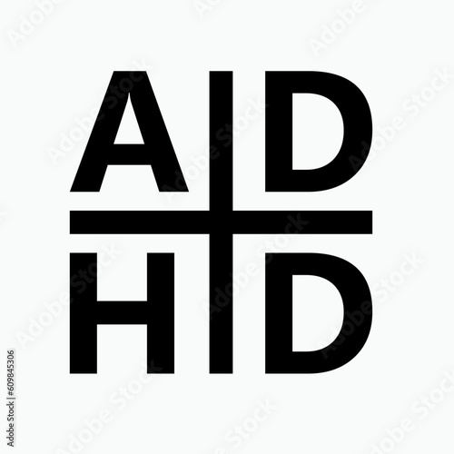 ADHD Icon.  Attention Deficit, Hyperactivity Disorder Symbol.    