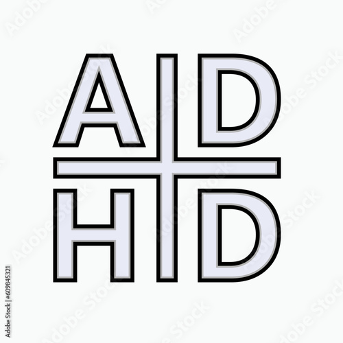 ADHD Icon.  Attention Deficit, Hyperactivity Disorder Symbol.    