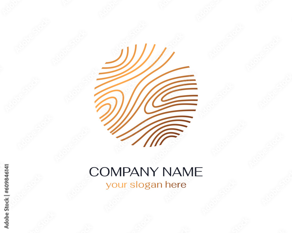 Waves linear logo. Round logo of water or landscape with desert. Minimal logo for travel, tourism and ecology, health and yoga center. Waves linear logo. Round logo of water or landscape with desert. Minimal logo for travel, tourism and ecology, health and yoga center.