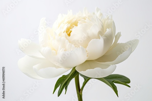 Fototapeta Naklejka Na Ścianę i Meble -  Portrait peony flower isolated on whiteAI Generative