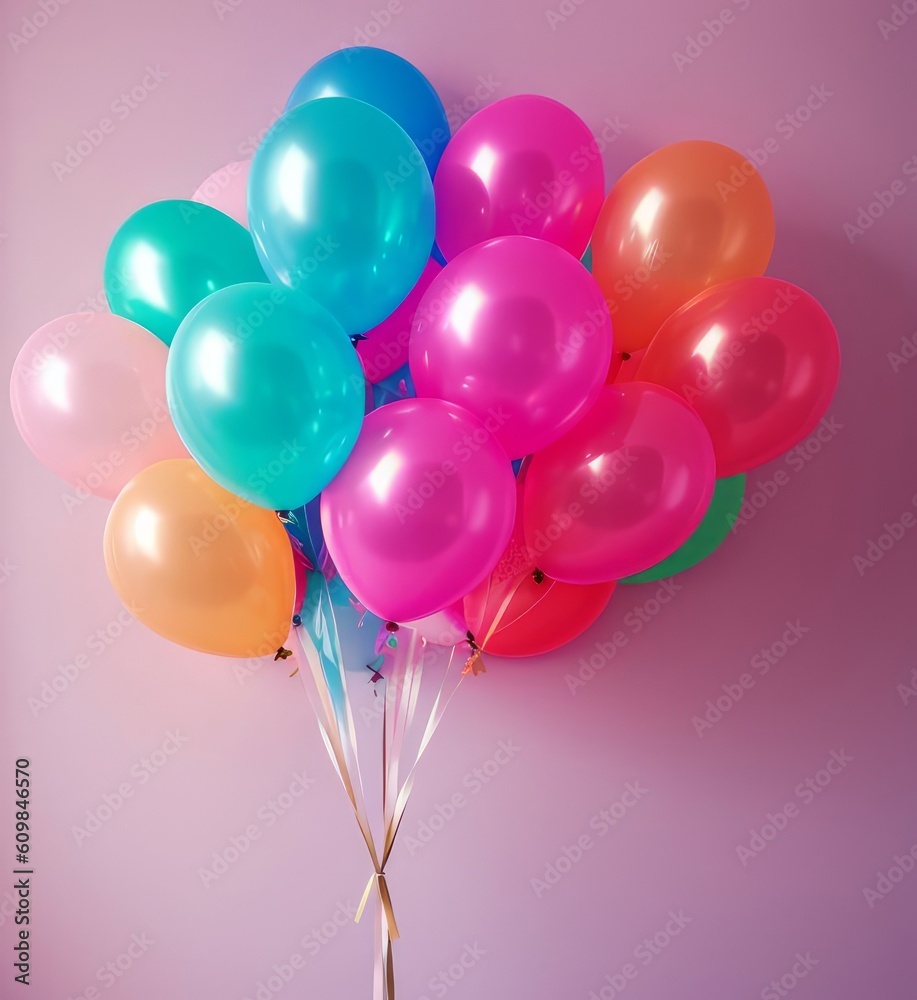 Balloons, candy colors, Generative AI Art Illustration 07