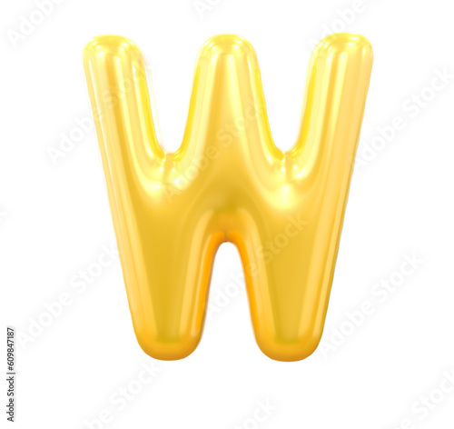 Letter W Gold Balloon 