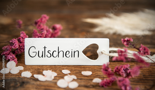 Natural Background With Label With Gutschein