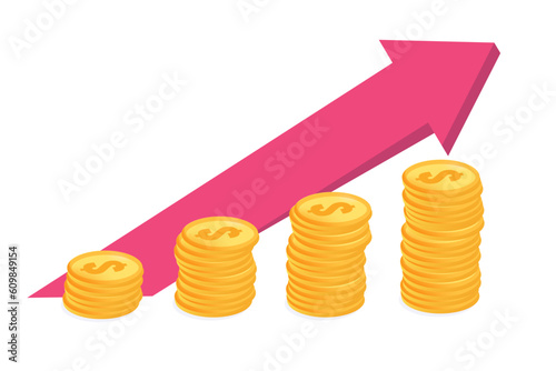 Increase inflation concept. Vector illustration for infographics, banner, mobile app.