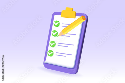 Online testing, E-learning, education 3d realistic concept. Vector illustration.