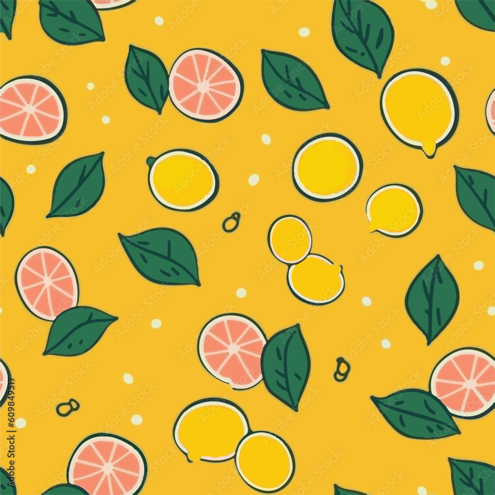 Lemon in cartoon style for seamless background, flat vector. Lemon in cartoon style for seamless background, flat vector.
