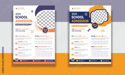 Creative professional and modern school flyer design, online school education admission flyer poster template, book cover, leaflet, poster, brochure template design