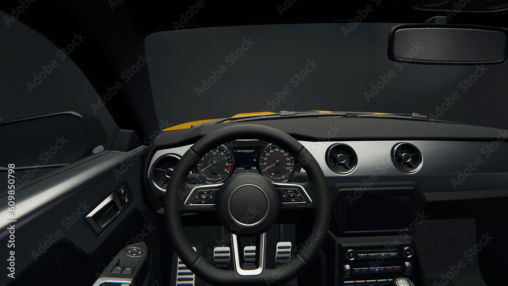 Car interior sport high detail render