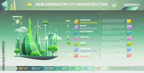 Futuristic City Infographics Template