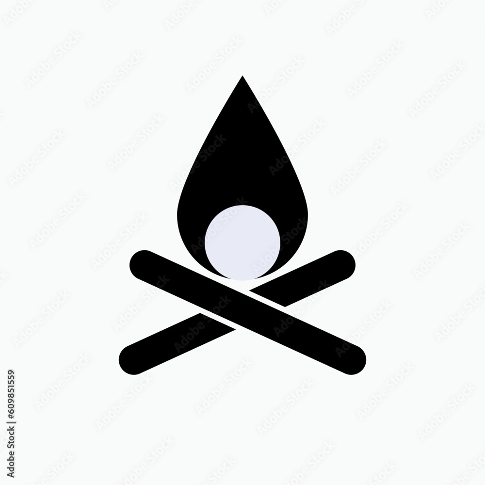 Bonfire Icon. Campfire Symbol - Vector. Bonfire Icon. Campfire Symbol - Vector.
