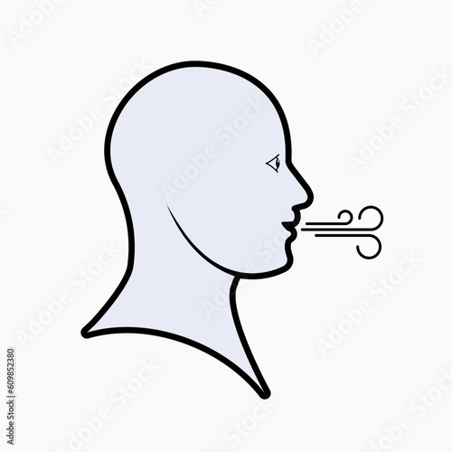 Breathing Icon. Respiration Symbol - Vector.   