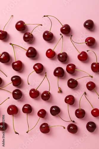 Concept of fresh summer food - delicious cherry