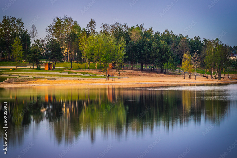 Lustrzane odbicie plaży
