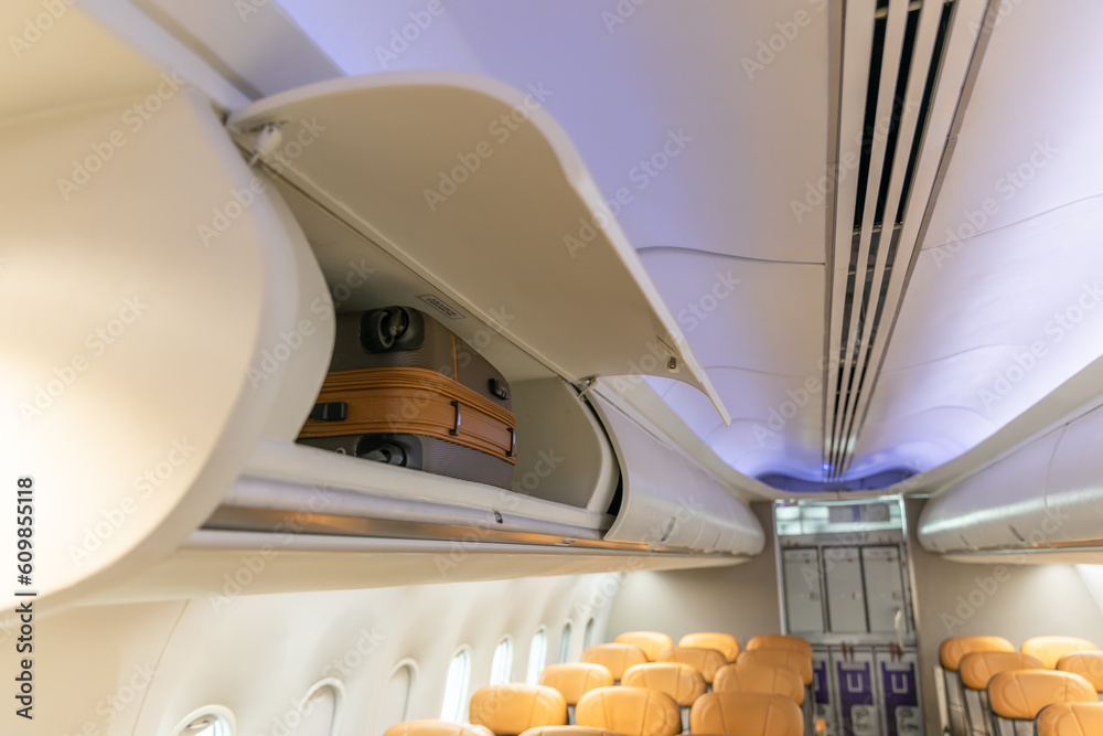 In flight carry on bag on board suitcase storage overhead bin
