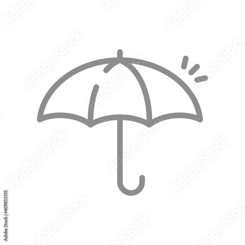 Umbrella simple line vector icon. Insurance, protected and secured symbol.