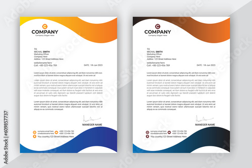 Minimal business letterhead template in a4.