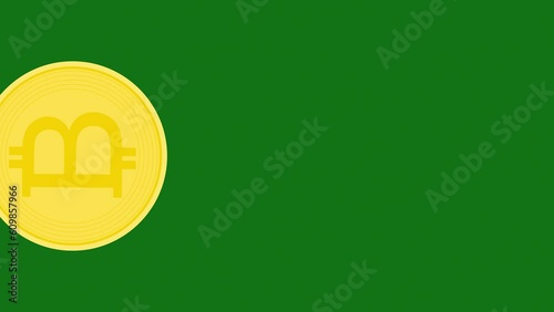 simple video animation with yellow bitcoin