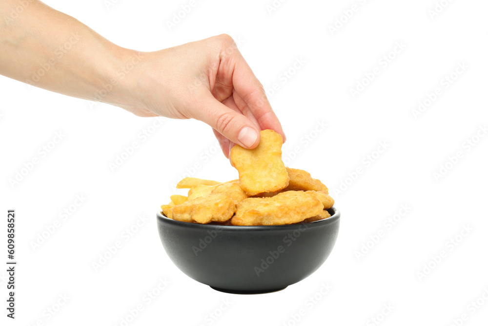 Εκτύπωση καμβά PNG, Concept of fast food - nuggets, isolated on white background
