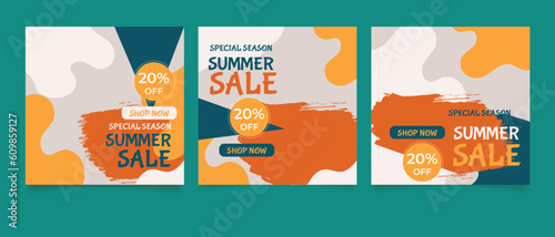 Vector summer sale social media template