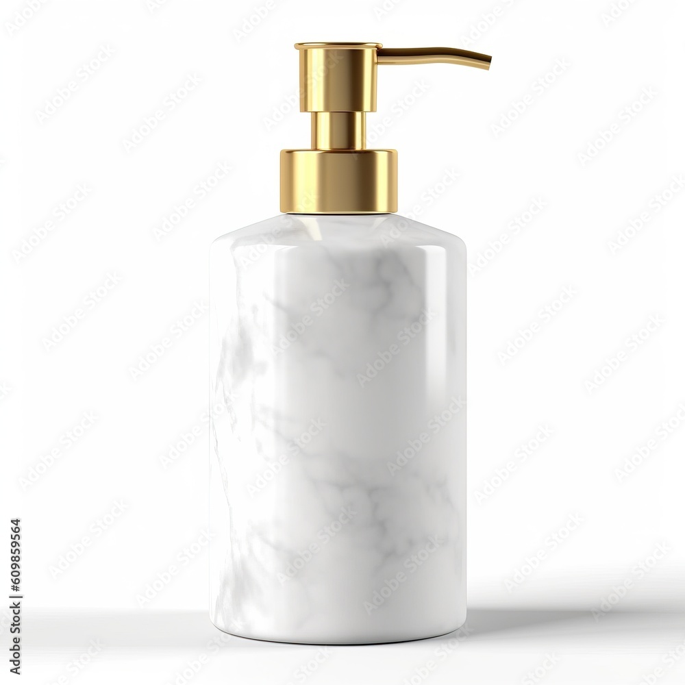 Obraz premium Portrait cosmetic bottle pump isolated on white AI Generative