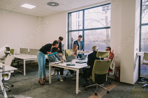 Group of business colleagues having a meeting