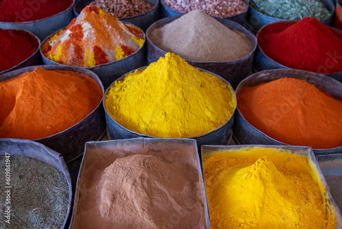 Obraz na plátně spices in the souks morocco north africa country cities and deserts and atlas mo