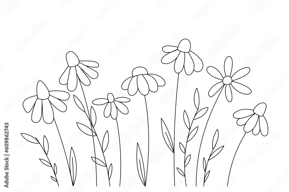 Vector romantic card with single line drawn flowers, roses. Postcard with love, for coloring, compliment. Invitation, congratulations, recognition. Vector romantic card with single line drawn flowers, roses. Postcard with love, for coloring, compliment. Invitation, congratulations, recognition.