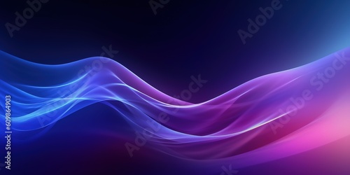 Purple blue color gradient wave on dark background, grainy texture effect, futuristic banner website header design