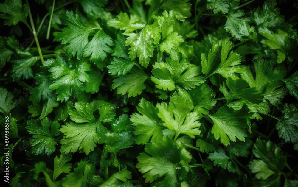 Organic coriander leaves background, Generative AI Organic coriander leaves background, Generative AI