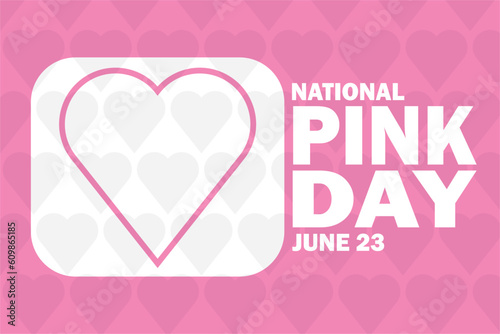 National Pink Day Vector illustration. June 23. Holiday concept. Template for background, banner, card, poster with text inscription.