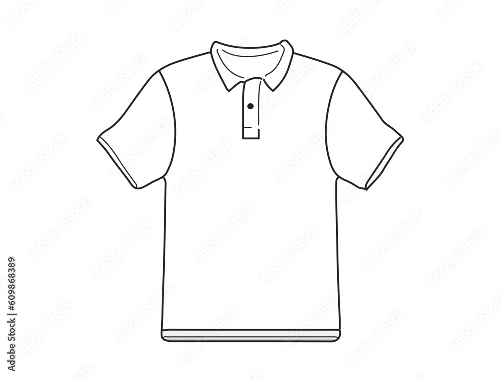Polo shirt men technical fashion flat sketch template. Vector. Polo shirt men technical fashion flat sketch template. Vector.