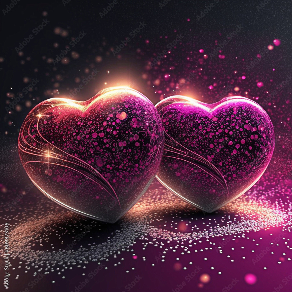 Fototapeta premium Background with pink hearts