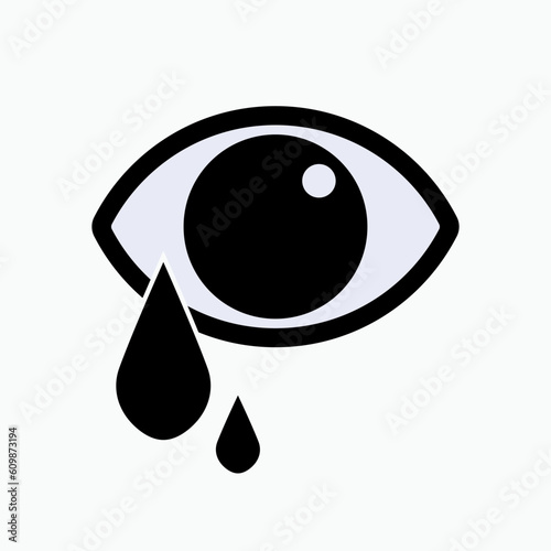 Cry Icon. Weep Symbol - Vector.  