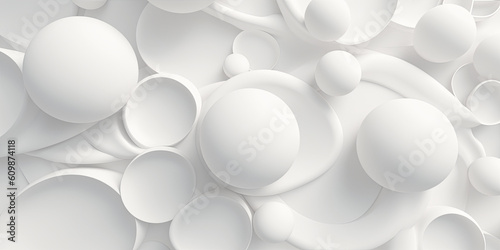 Fototapeta Naklejka Na Ścianę i Meble -  Abstract 3d white background, geometric pattern texture. Generative AI