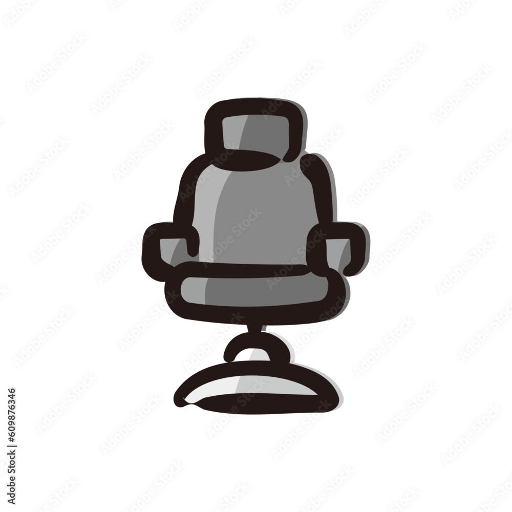 Barber chair - Barber icon/illustration (Hand-drawn line, colored version) Barber chair - Barber icon/illustration (Hand-drawn line, colored version)