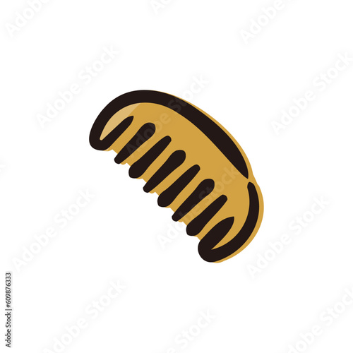 Barber comb - Barber icon/illustration (Hand-drawn line, colored version)