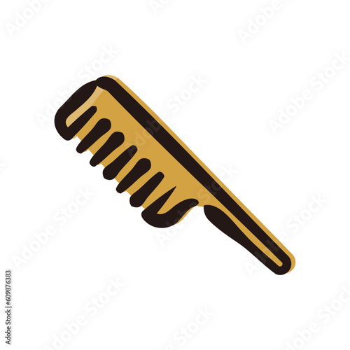 Barber comb - Barber icon/illustration (Hand-drawn line, colored version)