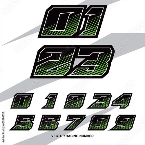 Set of racing sport race number