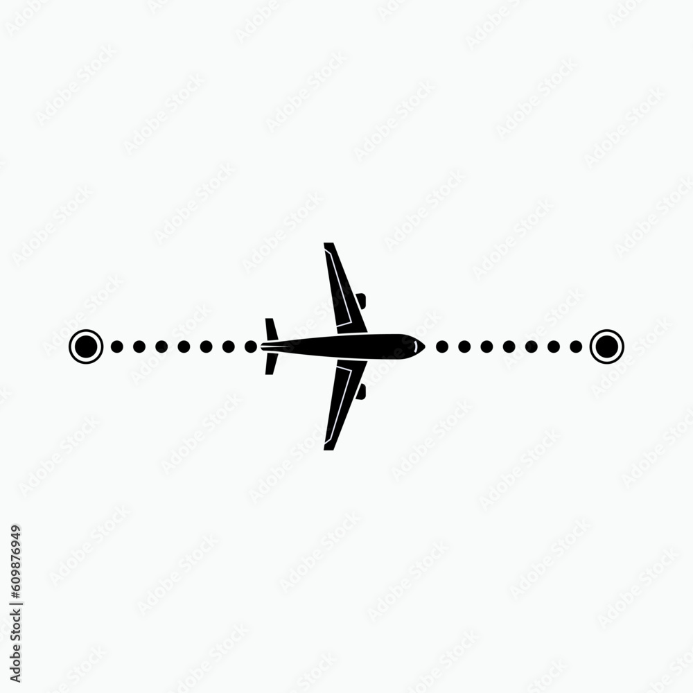 Direct Flight Icon. Domestic Route Symbol - Vector Direct Flight Icon. Domestic Route Symbol - Vector