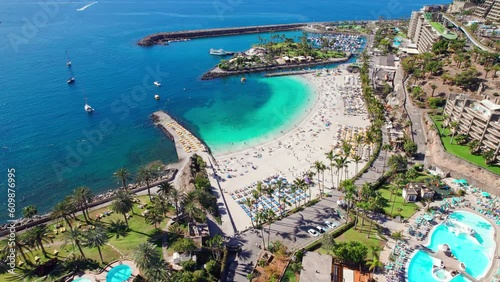 Aerial view of the Playa de la Verga beach, Gran Canaria, Canary Islands, Spain photo