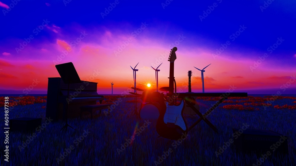 Fototapeta premium music instrument in the field