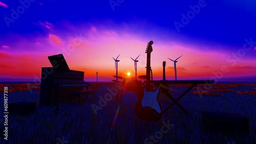 music instrument in the field