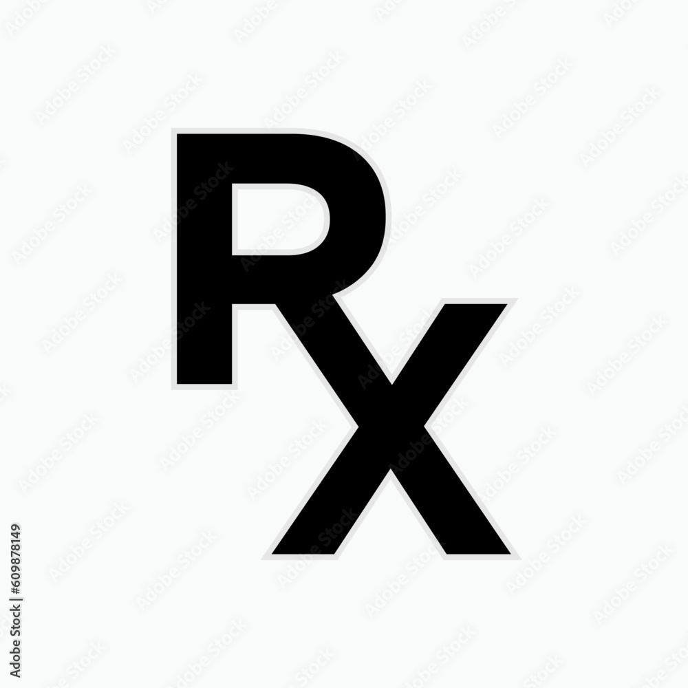 Obraz premium Drugs Prescription Icon. RX Medicine Symbol - Vector
