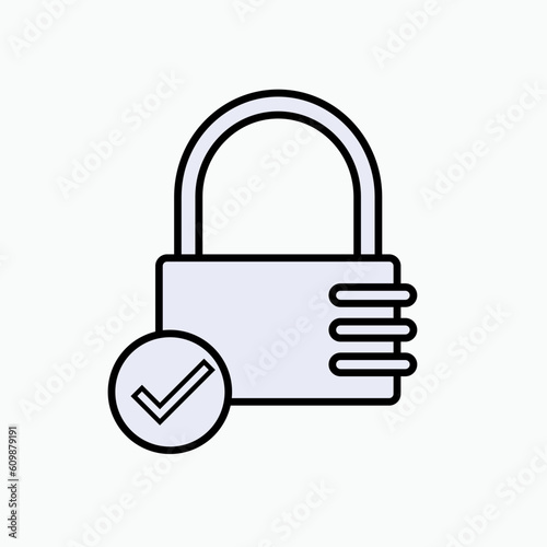 Ensure Locked Icon. Supervision Symbol - Vector.