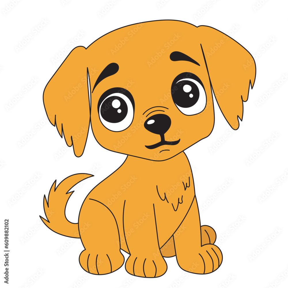 Fototapeta premium puppy redhead character sitting,isolated vector