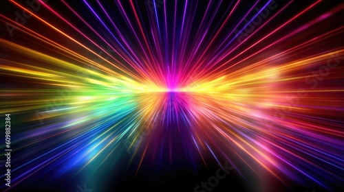 Rainbow light high speed motion effect generated by AI technology