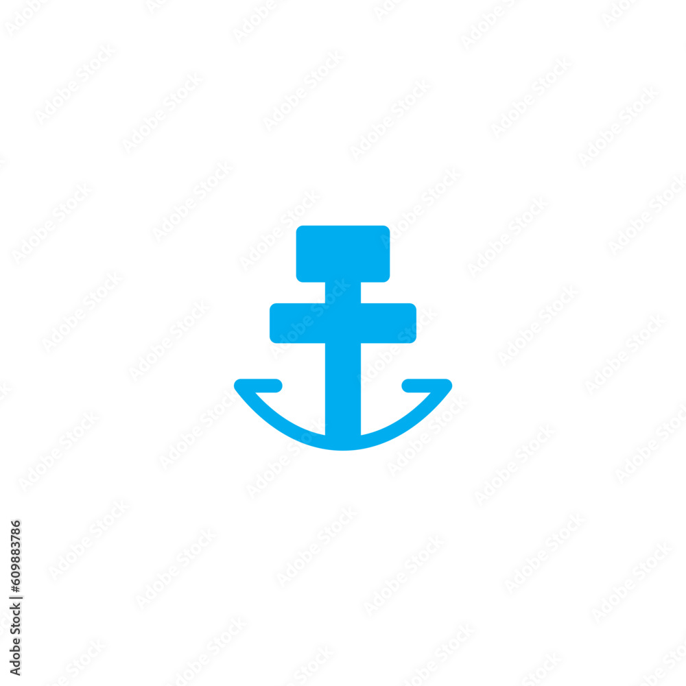 Obraz premium Sea Anchor Beach Solid Icon