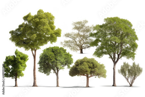 High definition collection Tree isolated on a white background  generative AI