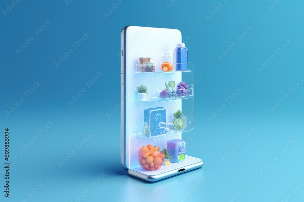 Mobile app and e-commerce shopping, Online shopping, Fashion Buying groceries online shopping cart, groceries on smartphone, online shopping technology digital payment from mobile phone.